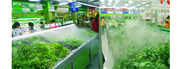 设计安装超市蔬菜专用加湿器_高质量的超市果菜保鲜机批发