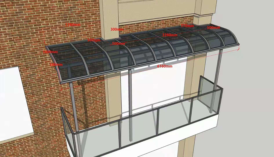 甘肅雨棚安裝廠,露臺雨棚多少錢
