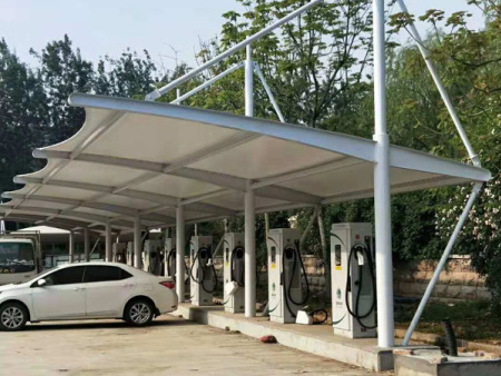上海充电桩车棚加工,充电桩膜结构定制