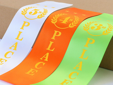 四川烫金运动奖章条多少钱,奖章绶带定制